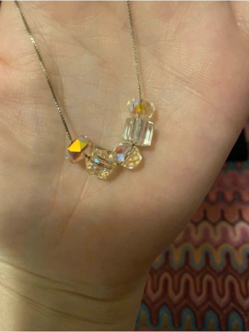 Delicate Multicolor Crystal Bead Necklace - Women's Jewelry - Picture 8 of 16